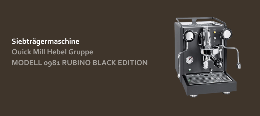 Quick Mill Hebel Gruppe MODELL 0981 RUBINO BLACK EDITION